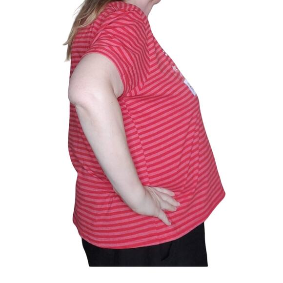 NEW Disney Winnie The Pooh Size 3X/4X Striped Holiday T-Shirt Red Cotton Blend - Picture 2 of 7